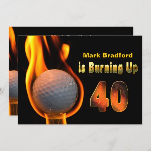 40E ANNIVERSAIRE INVITATION - BALLE DE GOLF (Devant / Derrière)