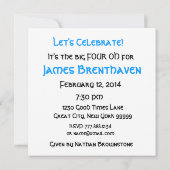 40e anniversaire Invitation Bougies bleues (Dos)