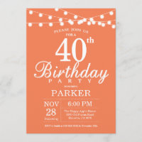 40e anniversaire Invitation Coral
