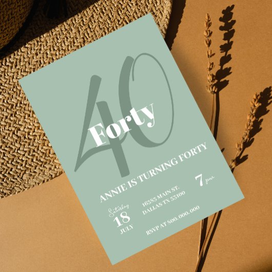 40e anniversaire Invitation Élégante fête moderne