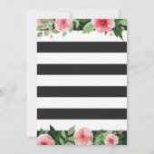 40e anniversaire Invitation Femmes. Or floral noir (Dos)