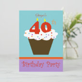 40e anniversaire Invitation fête 40 bougies (Debout devant)