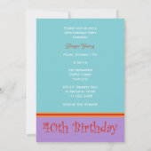 40e anniversaire Invitation fête 40 bougies (Dos)