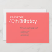 40e anniversaire - Invitation Foxy 40 (Dos)