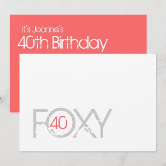 40e anniversaire - Invitation Foxy 40 (Devant / Derrière)