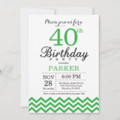 40e anniversaire Invitation Green Chevron (Devant)