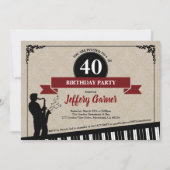 40e anniversaire invitation Jazz music thème (Devant)