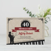 40e anniversaire invitation Jazz music thème (Debout devant)