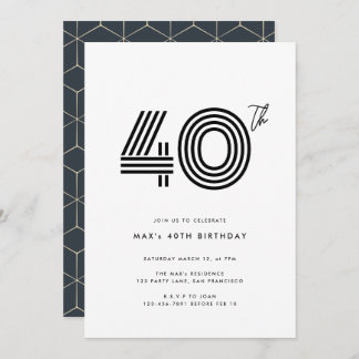 40e anniversaire Invitation lumière minimal