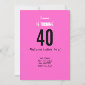 40e anniversaire Invitation - Mère héroïne bénévol (Dos)