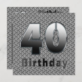 40e ANNIVERSAIRE INVITATION - MÉTAL (Devant / Derrière)