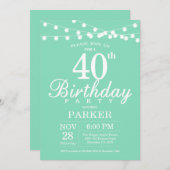40e anniversaire Invitation Mint Green (Devant / Derrière)