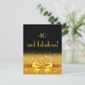 40e anniversaire invitation noire avec arc or (Debout devant)