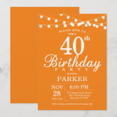 40e anniversaire Invitation Orange (Devant / Derrière)