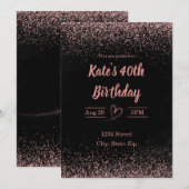 40e anniversaire Invitation Parties scintillant Co (Devant / Derrière)