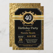 40e anniversaire Invitation Parties scintillant no (Devant / Derrière)