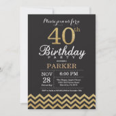 40e anniversaire Invitation Parties scintillant no (Devant)
