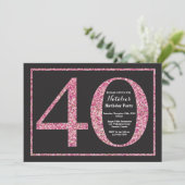 40e anniversaire Invitation Parties scintillant ro (Debout devant)