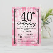 40e anniversaire Invitation Parties scintillant ro (Debout devant)