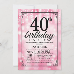 40e anniversaire Invitation Parties scintillant ro