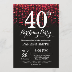 40e anniversaire Invitation Parties scintillant ro