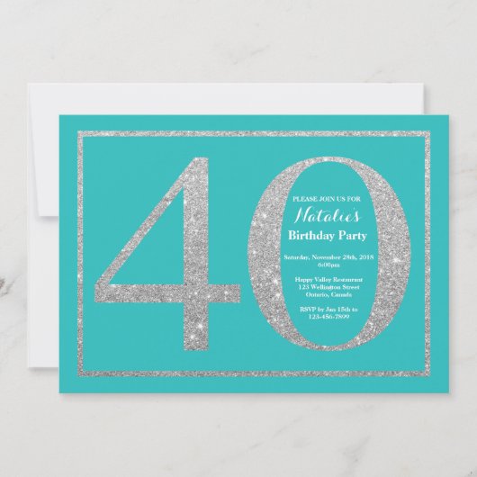 40e anniversaire Invitation Parties scintillant Tu (Devant)