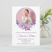 40e anniversaire invitation Photo Elegant Boho vio (Debout devant)