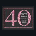 40e anniversaire Invitation Pink Parties scintilla<br><div class="desc">40e Invitation d'anniversaire. Parties scintillant noire et rose Invitation de fête d'anniversaire avec Arrière - plan Chalkboard. Anniversaire surprise. Anniversaire adulte. Fête Anniversaire Bash.
Pour plus de personnalisation,  cliquez sur le bouton "Customiser" et utilisez notre outil de conception pour modifier ce modèle.</div>