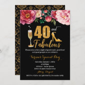 40e anniversaire Invitation pour les femmes (Devant / Derrière)