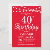 40e anniversaire Invitation rouge (Devant)