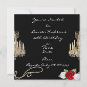 40E ANNIVERSAIRE Invitation VINTAGE BLING (Dos)