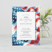 40e anniversaire Invitations drapeau américain (Debout devant)