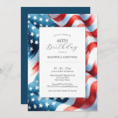 40e anniversaire Invitations drapeau américain (Devant / Derrière)