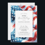 40e anniversaire Invitations drapeau américain<br><div class="desc">40th Birthday Invitations - A Red, White & Blue Patriotic Party Célébrez quarante dans un style audacieux et festif avec ces invitations à 40th anniversaire, avec une bordure vibrante drapeau américain en rouge, blanc et bleu classique. Idéal pour une fête du 4 juillet, une fête d'anniversaire d'été du drapeau américain...</div>