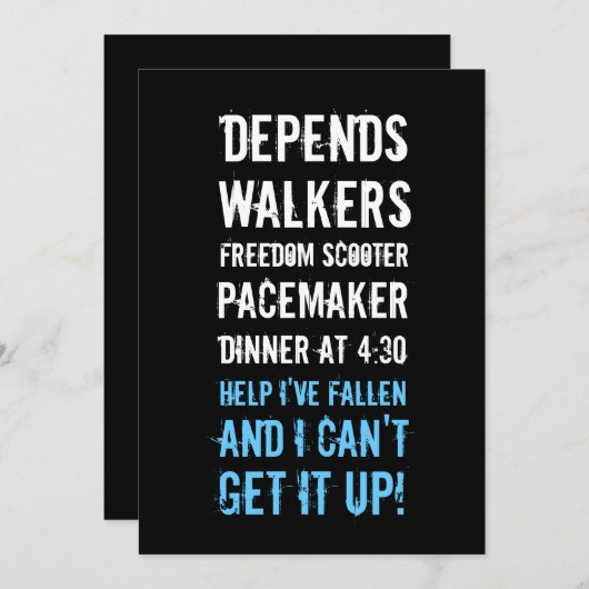 40e anniversaire Invitations - Geezer (Devant / Derrière)