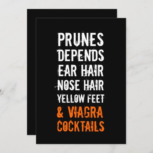 40e anniversaire Invitations - Geezer (Devant / Derrière)