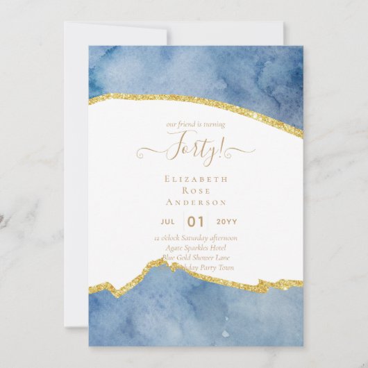 40e anniversaire Invitations Glamor Girly FUN mode (Devant)