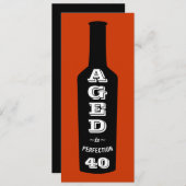 40e anniversaire Invitations Vin; Âgé à la perfect (Devant / Derrière)
