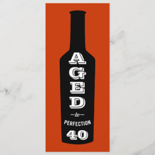 40e anniversaire Invitations Vin; Âgé à la perfect