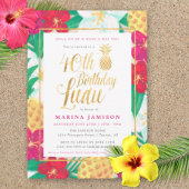 40e anniversaire Luau Invitations | Rose & Or