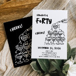 40e anniversaire Main tiré Champagne Invitation<br><div class="desc">Célébrez dans le style avec cette élégante invitation à 40e anniversaire de Zazzle, avec un design chic noir et blanc avec une illustration griffée moderne d'une tour de champagne. Parfait pour un anniversaire marquant, cet invitation personnalisable donne le ton d'une célébration sophistiquée. Personnalisez avec vos détails de fête et impressionnez...</div>