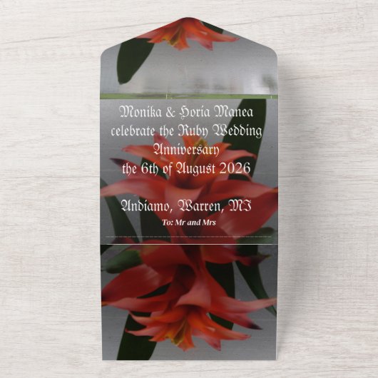 40e anniversaire mariage invitation ruby (Dehors)