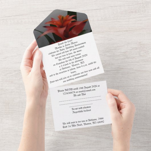 40e anniversaire mariage invitation ruby (Déchirure)