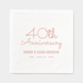 40e anniversaire Mariage moderne Script Rose or (Recto)
