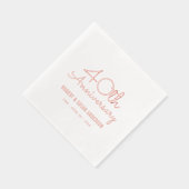 40e anniversaire Mariage moderne Script Rose or (Droite)