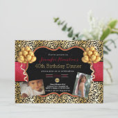 40e anniversaire ou tout âge Léopard invitation ph (Debout devant)