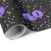 40e anniversaire Papier d'enveloppement cadeau (Coin rond)