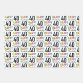 40e anniversaire Papier d'enveloppement de typogra (Devant 3)