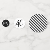 40e anniversaire Photo Black White Party Confetti (Derrière)