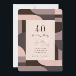 40e anniversaire Retro Arches Invitation<br><div class="desc">Design rétro et sophistiqué avec un motif vintage des années 60 avec arcades et formes.</div>